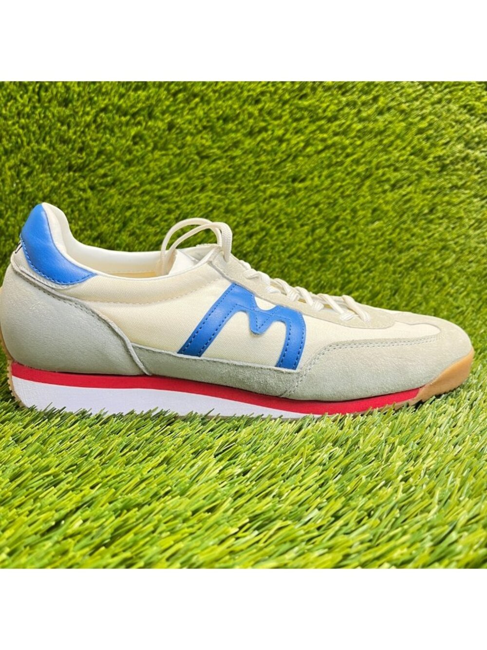 Karhu ChampionAir Mens Size 8.5 White Blue Red Athletic Running Shoes Sneakers